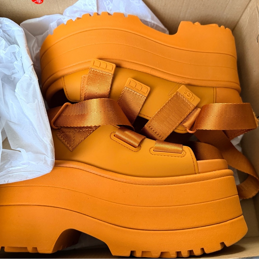 UGG Platform Sandals in Vibrant Orange